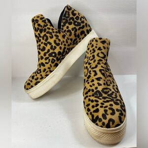 Steve Madden high top platform Leopard Print Slip-On Sneakers